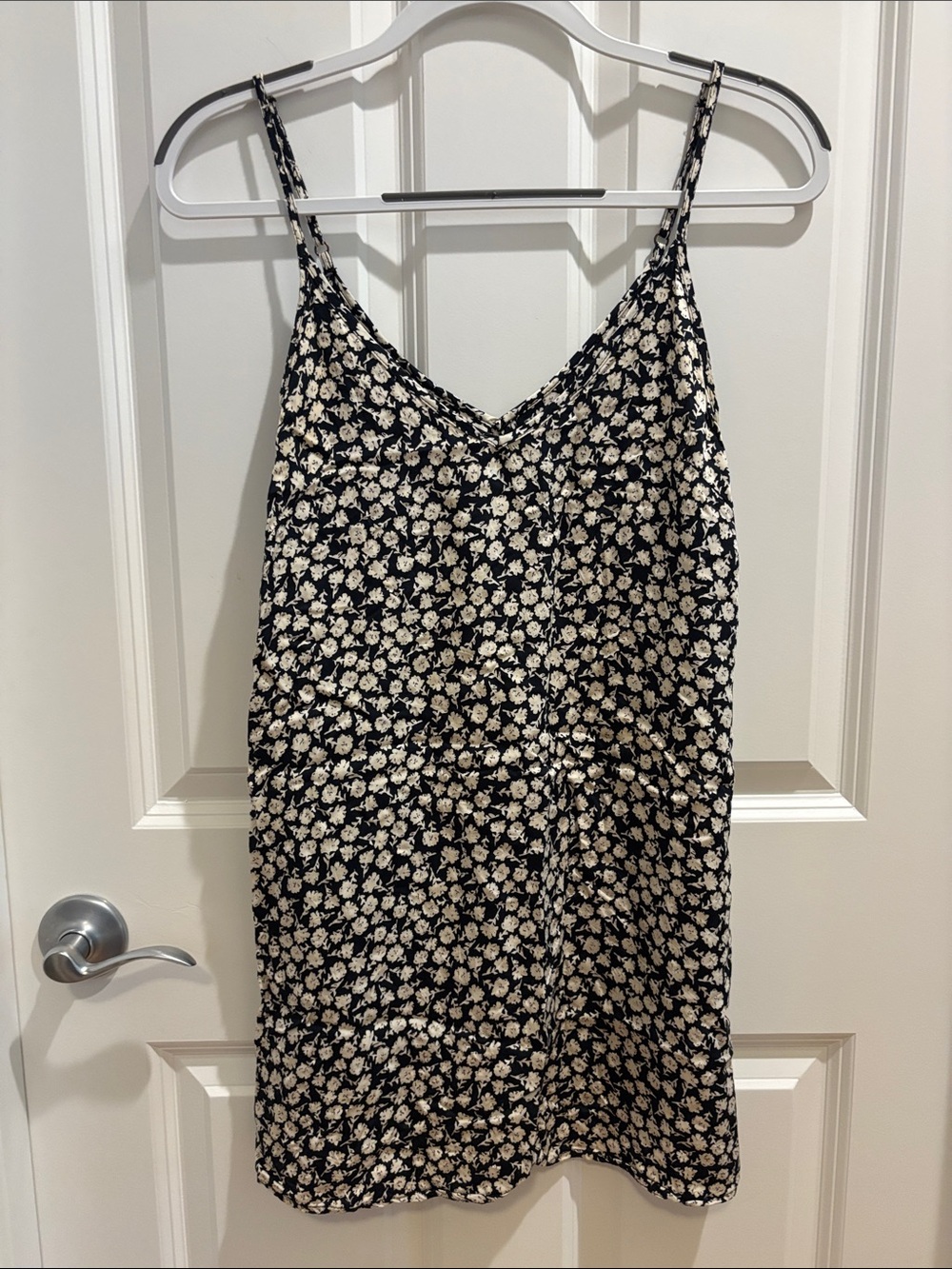 Billabong Black Dress cover up with Cream Floral Print size small